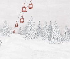 Papel pintado góndola roja montaña