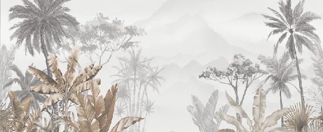 Papier peint tendance tropical sepia, XXL, tendance