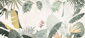 Papier peint restaurant végétal vert jaune, XXL, tendance