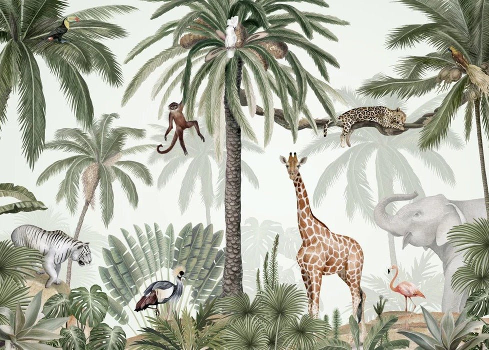 Papier peint enfant jungle paisible