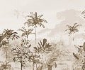 Carta da parati panoramica della giungla eden seppia