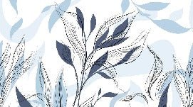 Papier peint fleur graphique bleu