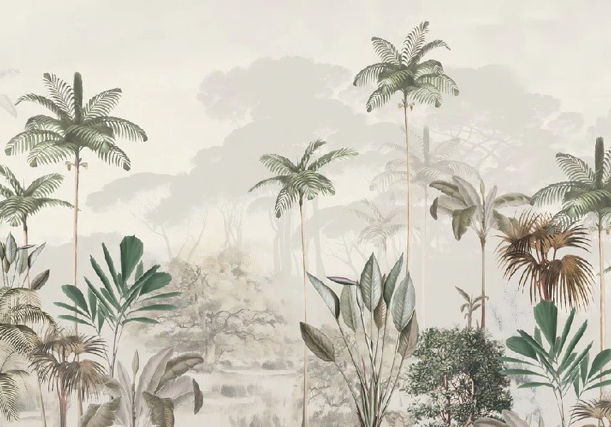 Papier peint panoramique jungle eden vert