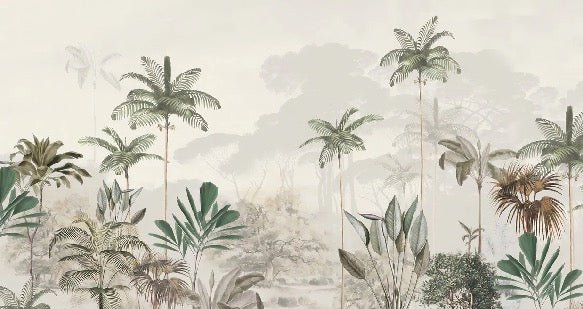 Papier peint panoramique jungle eden vert