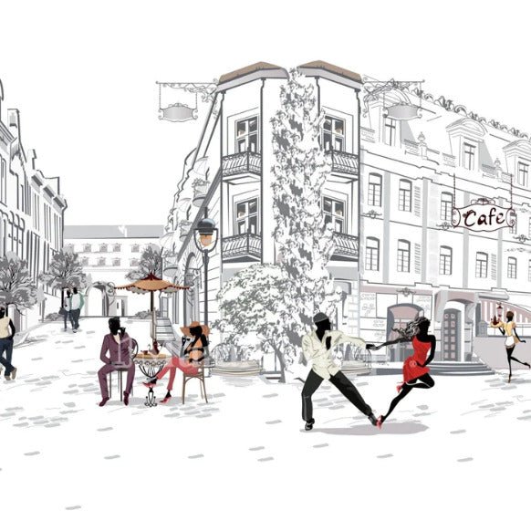 Papel pintado panorámico Paseo parisino
