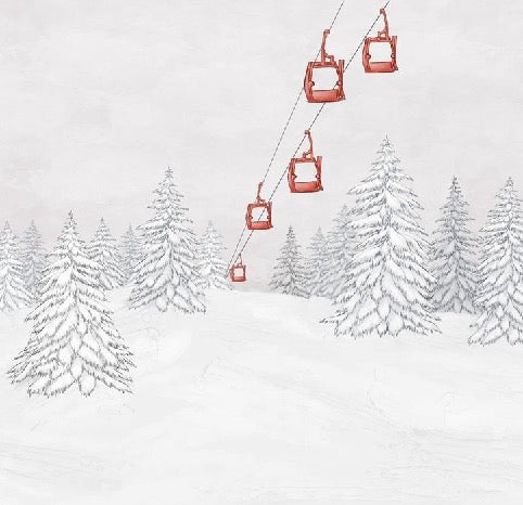 Red gondola mountain wallpaper