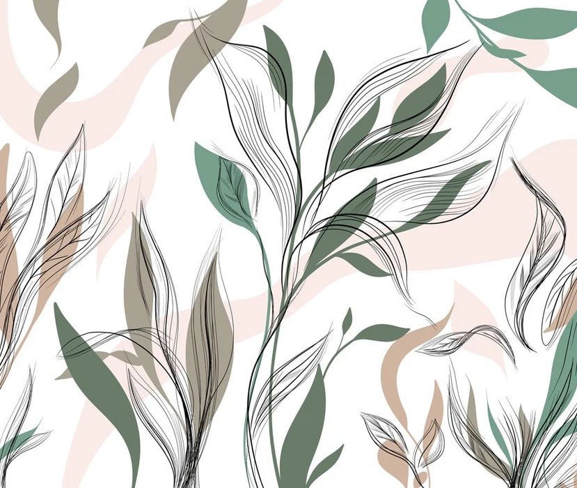 Papier peint panoramique fleur graphique, XXL, tendance