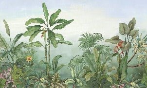 Carta da parati con piante botaniche
