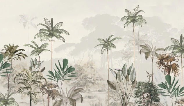 Papier peint panoramique jungle eden vert