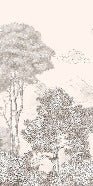 Papier peint panoramique Forêts et Monts Crayonnés Beige