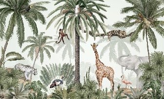 Papier peint enfant jungle paisible