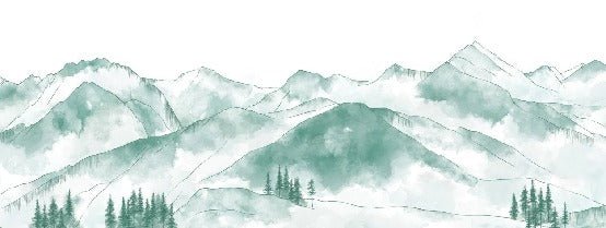 Papier peint montagne chaine des Aravis vert menthe