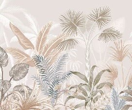 Papier peint panoramique jungle terracotta