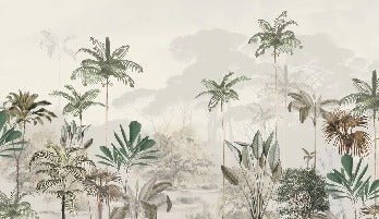 Papier peint panoramique jungle eden vert