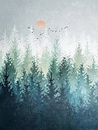 Papel pintado Bosque canadiense abstracto