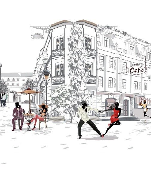 Papier peint panoramique balade parisienne, XXL, tendance