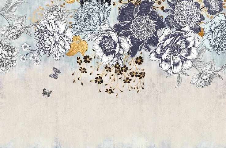 Retro floral wallpaper