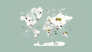 Papier peint Carte du monde en Francais enfant vert, XXL, tendance