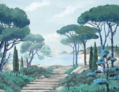 Papier peint balade dans les calanques, XXL, tendance