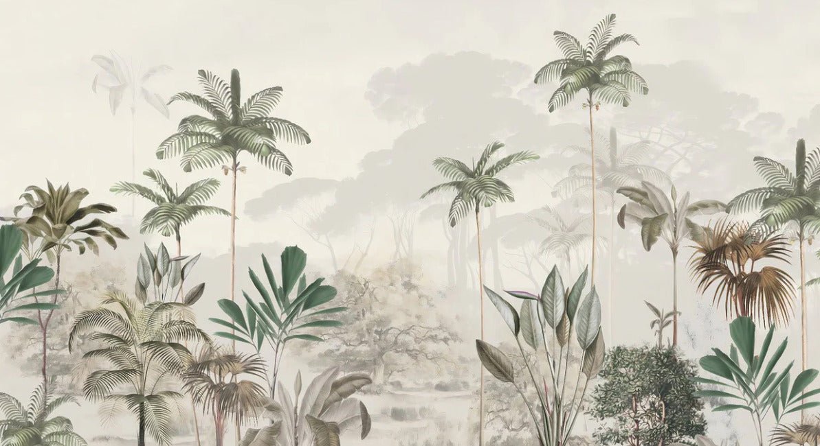 Papier peint panoramique jungle eden vert
