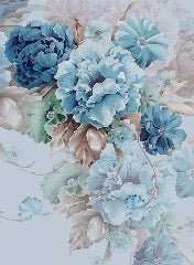 Papier peint fleurs bleues, XXL, tendance
