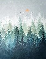 Papel pintado Bosque canadiense abstracto