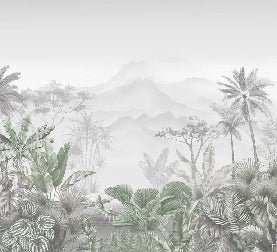 Papier peint tendance tropical vert
