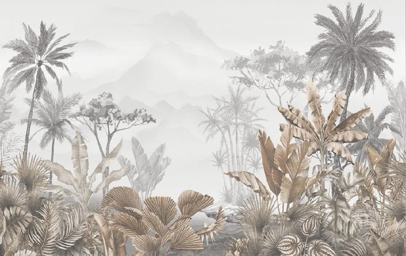 Papier peint tendance tropical sepia
