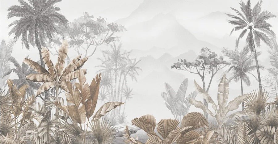 Papier peint tendance tropical sepia