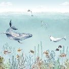 Papier peint panoramique vie marine, mural concept, tendance