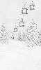 Black & white gondola mountain wallpaper