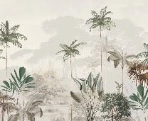 Papier peint panoramique jungle eden vert