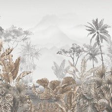Carta da parati seppia tropicale