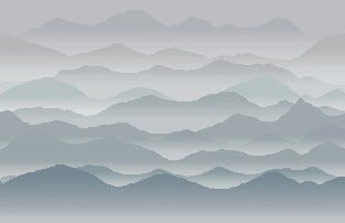 Papel pintado panorámico niebla cimes