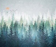 Papel pintado Bosque canadiense abstracto