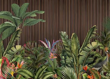 Papier peint panoramique tasseau végétal, XXL, tendance