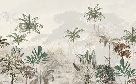 Papier peint panoramique jungle eden vert