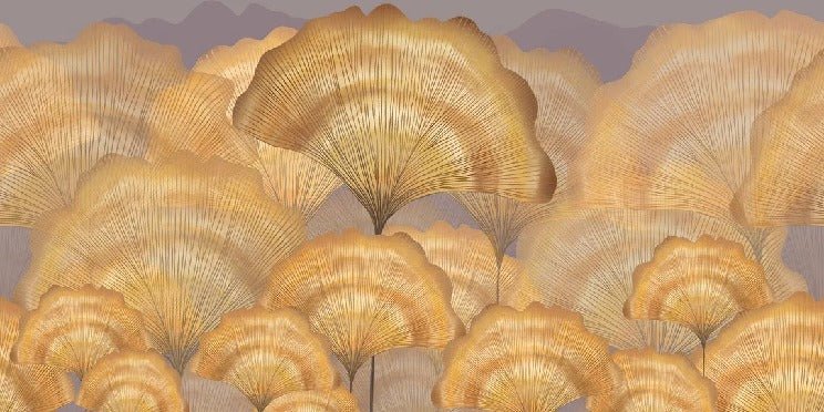 Papel tapiz de ginkgo contemporáneo