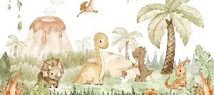 Papier peint bébés dinosaures au parc