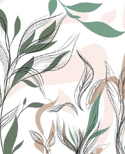 Papel pintado panorámico de flores gráficas