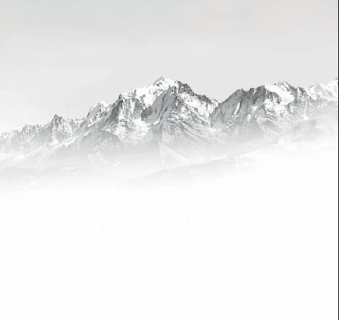 Il Monte Bianco nella nebbia carta da parati in bianco e nero