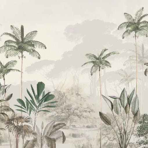 Papier peint panoramique jungle eden vert