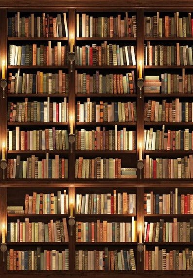 Papier peint trompe l'oeil Authentique Bibliothèque, XXL, tendance