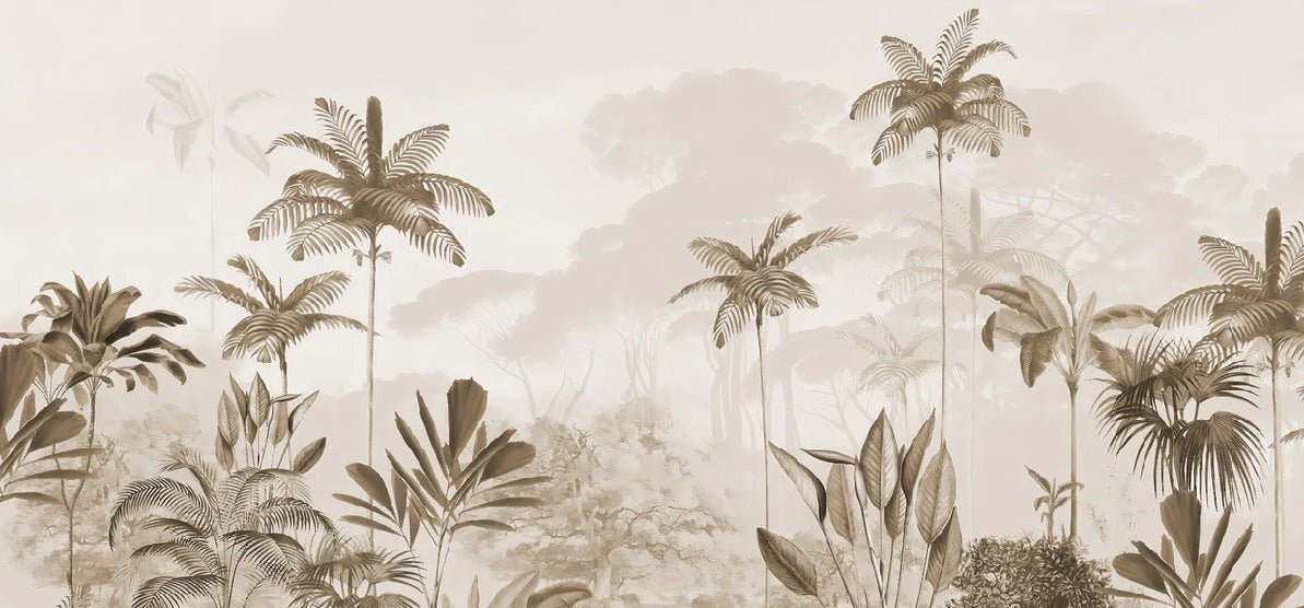 Panorama-Tapete Dschungel Eden Sepia
