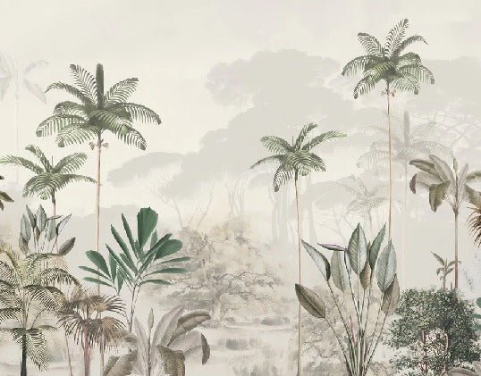 Papier peint panoramique jungle eden vert