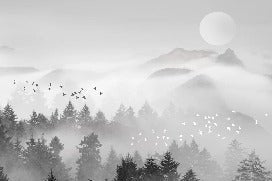 Papier peint brume mystique mountain, XXL, tendance