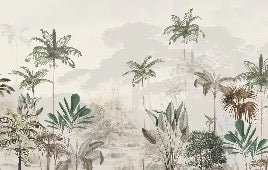 Papier peint panoramique jungle eden vert