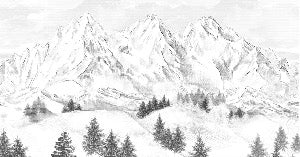 Papier peint montagne sommets de Chamonix, XXL, tendance