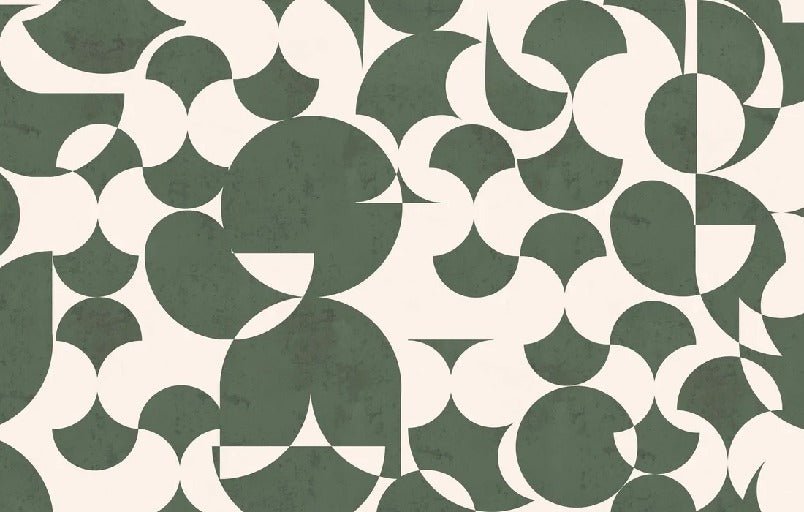 Papel pintado gráfico retro verde