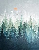Papel pintado Bosque canadiense abstracto